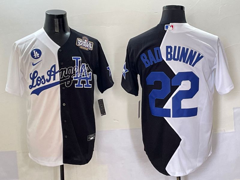 Men Los Angeles Dodgers #22 Bad bunny Black White Game Nike 2025 MLB Jersey style 11